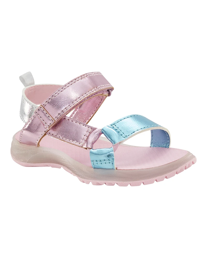 Toddler Light Up Metallic Sandals - Pink/Blue