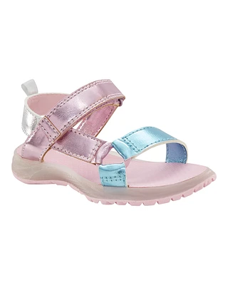 Toddler Light Up Metallic Sandals - Pink/Blue