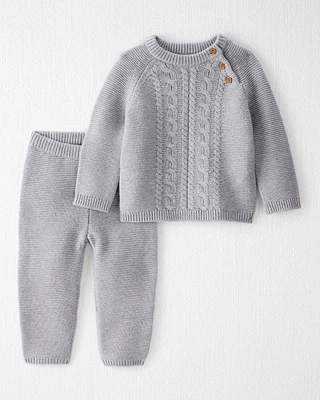 Baby Organic Cotton Cable Knit Sweater Set