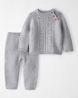 Baby Organic Cotton Cable Knit Sweater Set