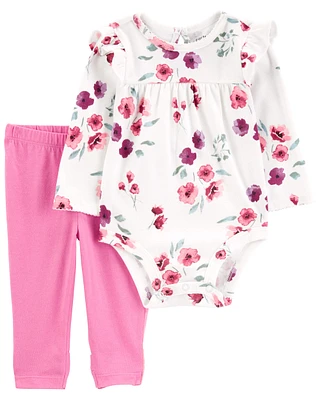 Baby 2-Piece Floral Bodysuit Pant Set