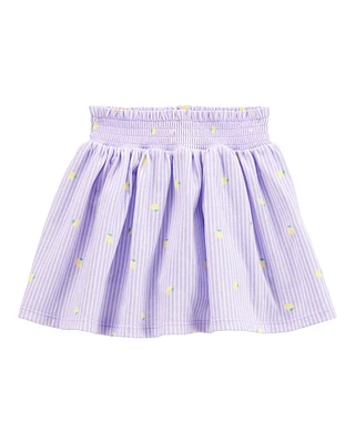 Toddler Striped Lemon Print Skort - Purple