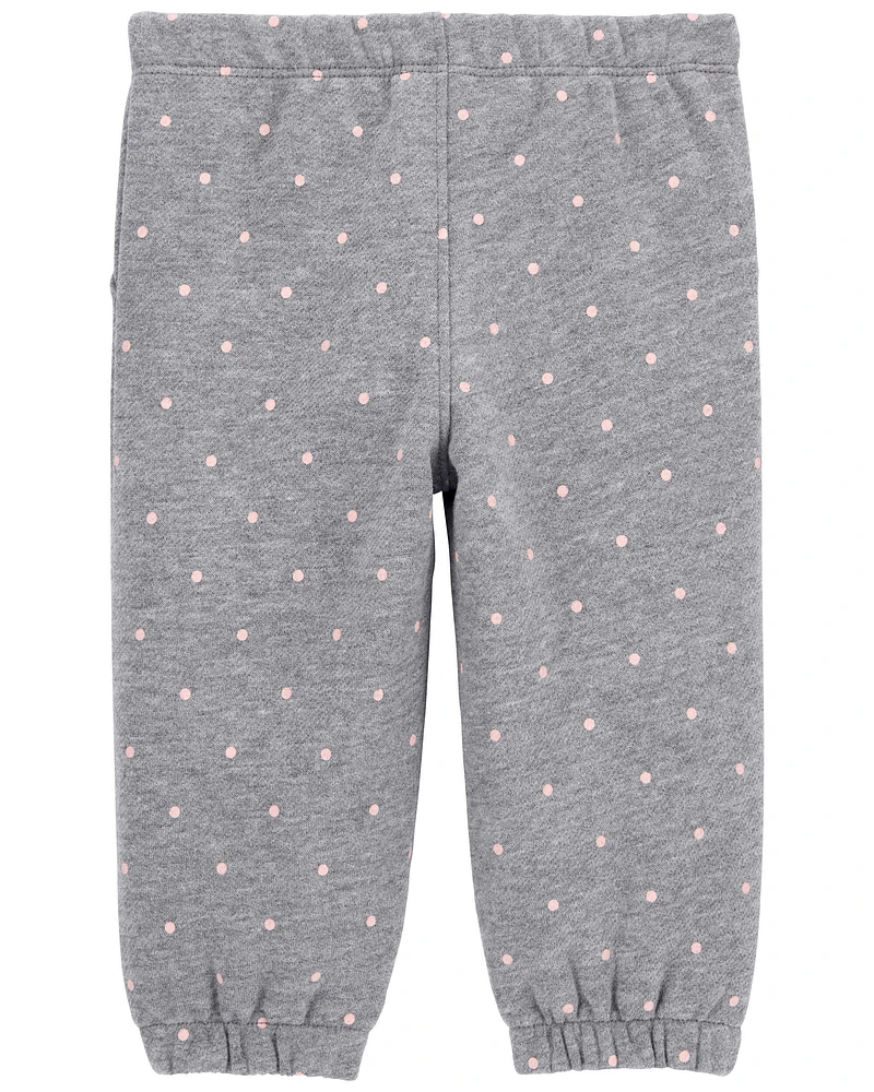 Baby Polka Dot Pull-On Fleece Joggers