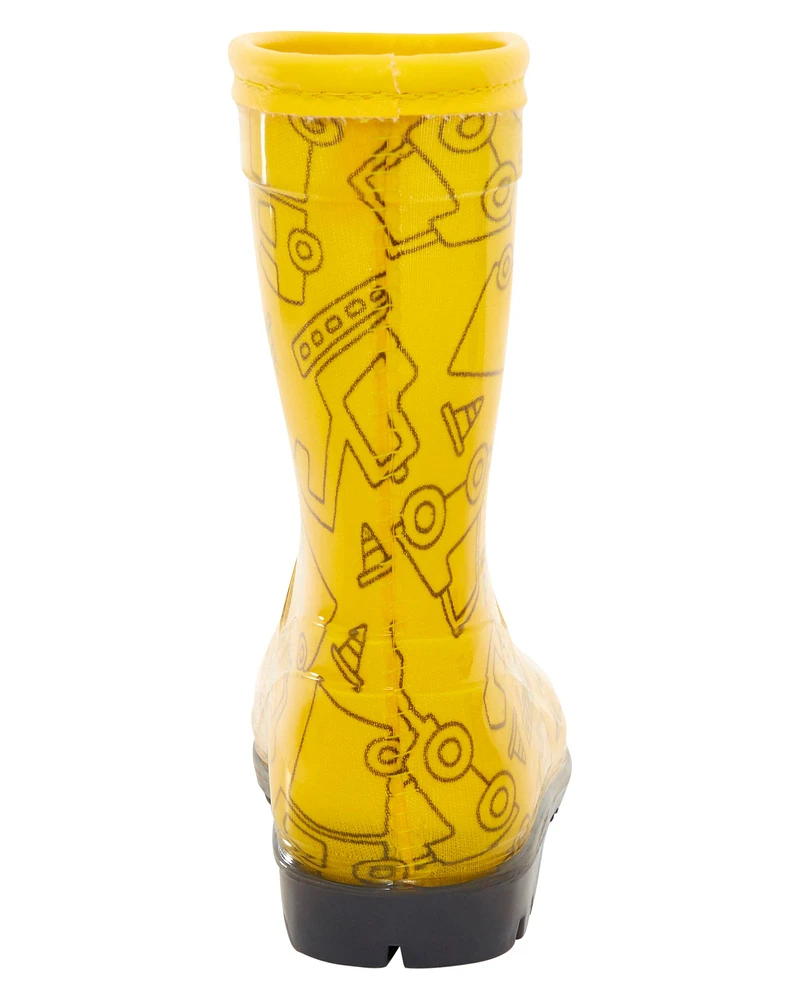 Toddler Construction Print Rain Boots