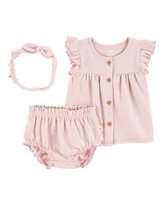Baby 3-Piece Outfit Set - Pink