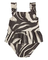 Baby 2-Pack Zebra 1-Piece Swimsuit & Cover-Up Set