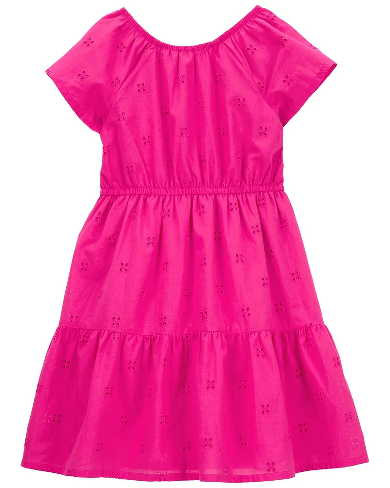 Kid Eyelet Tiered Dress