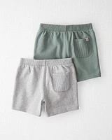 Toddler 2-Pack Organic Cotton Waffle Knit Shorts