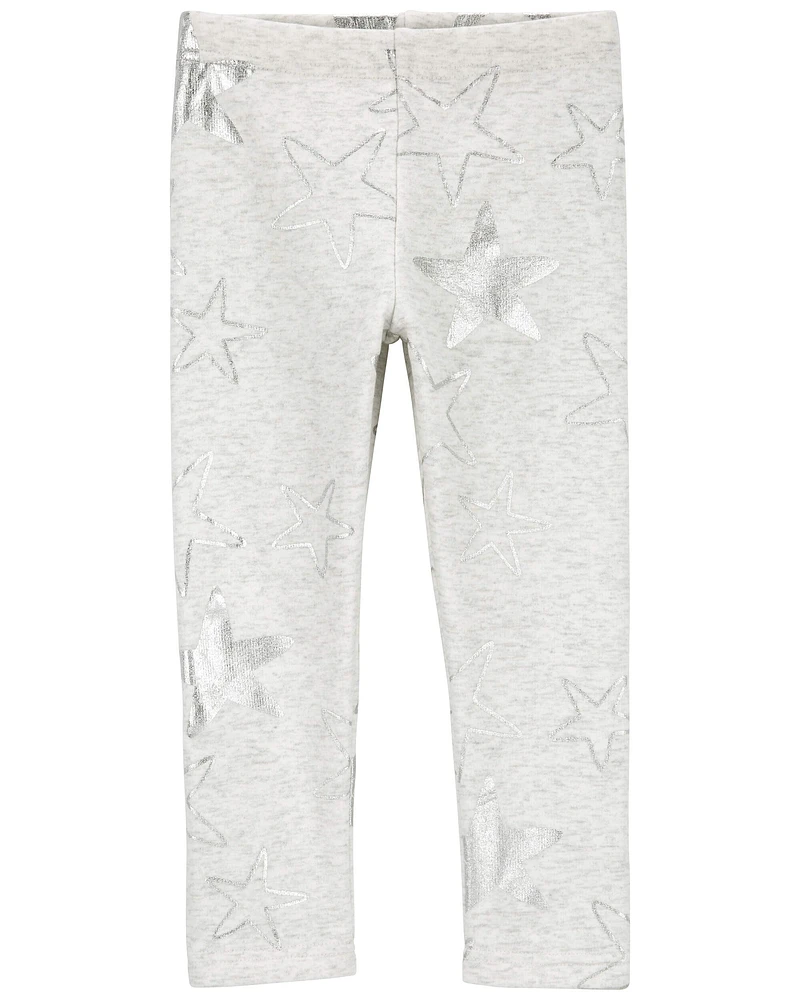 Sparkly Star Cozy Fleece Leggings