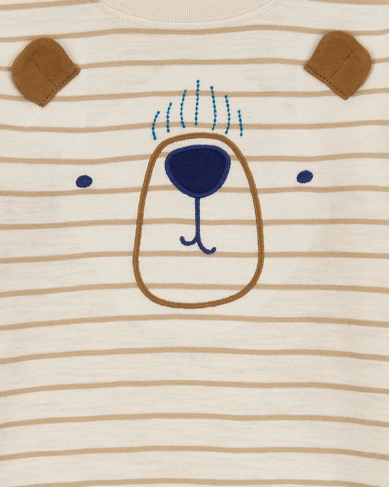 Toddler Bear Striped Graphic Tee