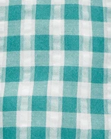 Baby 3-Piece Gingham Outfit Set - Green/Grey