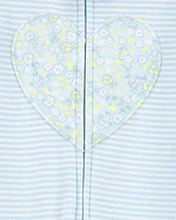 Toddler 1-Piece Heart Cotton Footie Pyjamas