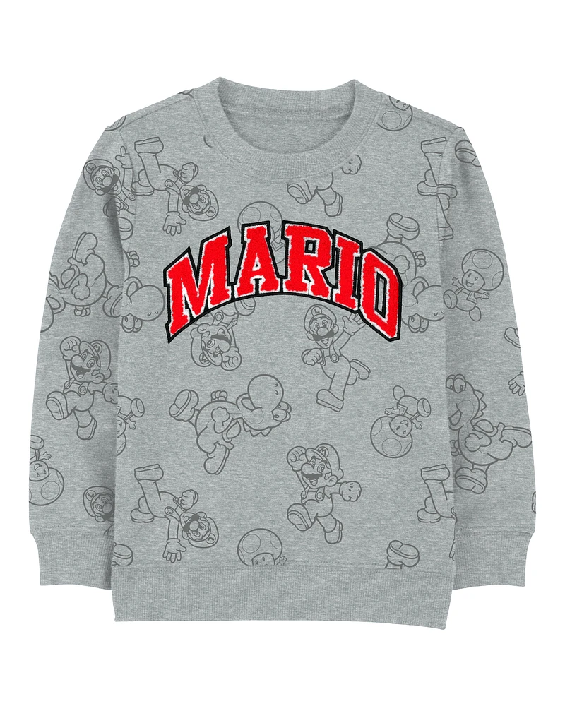 Kid Super Mario Bros Pullover - Grey