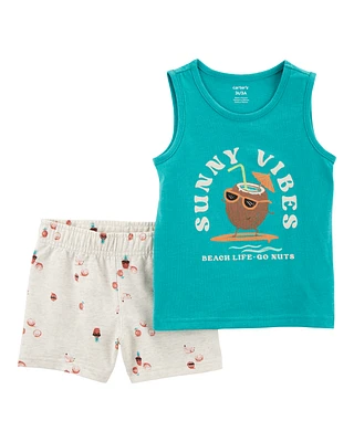 Baby 2-Piece Sunny Vibes Tank & Pull-On Short Set