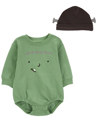 Baby 2-Piece Halloween Frankenstein Bubble & Cap Set