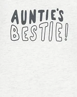 Baby Auntie's Bestie Short-Sleeve Bodysuit - Gray