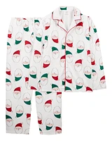 Adult 2-Piece Santa Fleece Coat Style Pyjamas