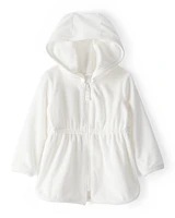 Baby Hooded Terry Cloth Swim Cover-Up Dress - White