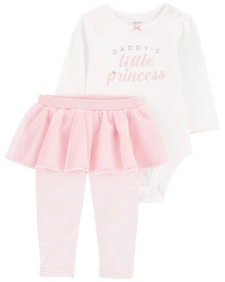 Baby 2-Piece Daddy's Princess Bodysuit & Tutu Pant Set