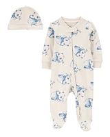 Baby Panda 2-Piece Sleeper Pyjamas and Cap Set