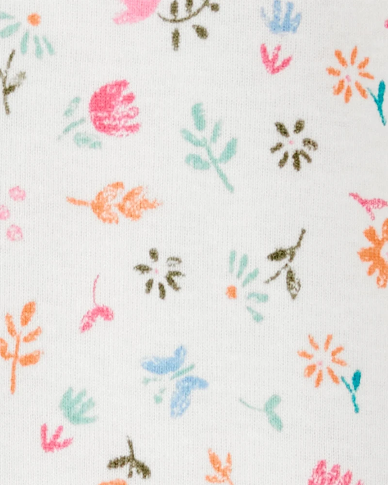 Baby Girl Floral Print Snug Fit Cotton Footless 1-Piece Pyjamas