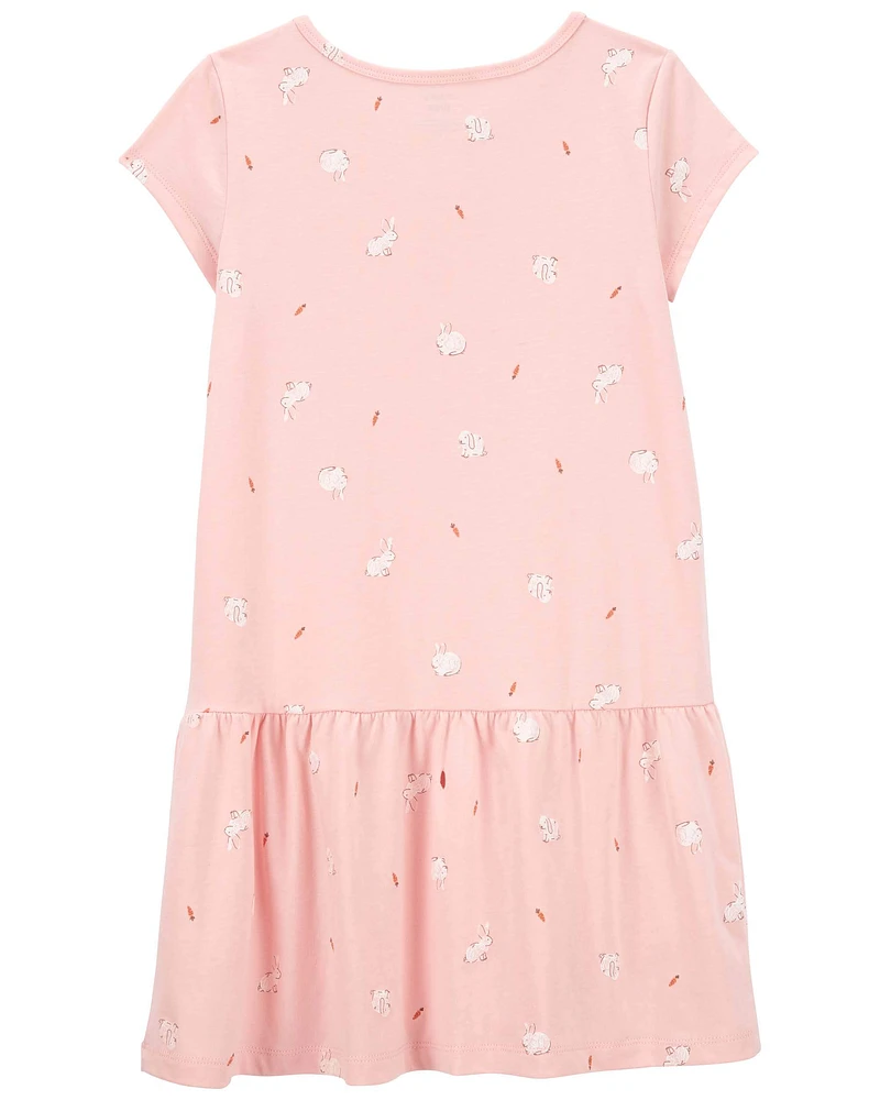 Bunny Print Soft Cotton Dress