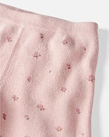 Toddler Girl 2-Piece Organic Cotton Sweater Knit Set Blush Petals Print