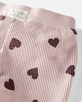 Baby Waffle Knit Set Made with Organic Cotton Heart Print