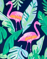 Toddler 3-Piece Tropical Flamingo Print Rashguard Swim Set