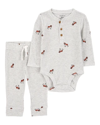 Baby 2-Piece Dog Hooded Bodysuit Pant Set