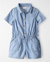 Kid Organic Cotton Chambray Romper