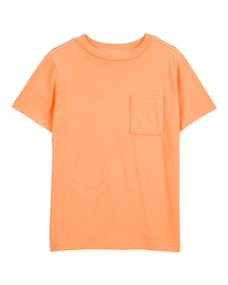 Kid Solid Woven Short-Sleeve Tee - Orange