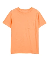 Kid Solid Woven Short-Sleeve Tee - Orange