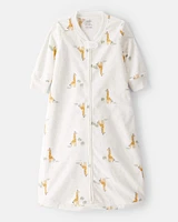 Baby Giraffe Print Long-Sleeve Wearable Blanket - White