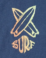 Kid Surfboard Graphic Surf Tank - Navy