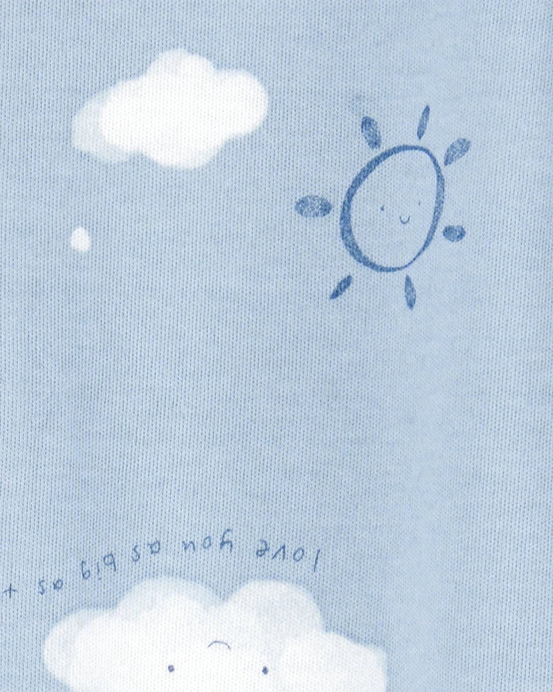 Baby Cloud Print 2-Way Zip Cotton Sleeper