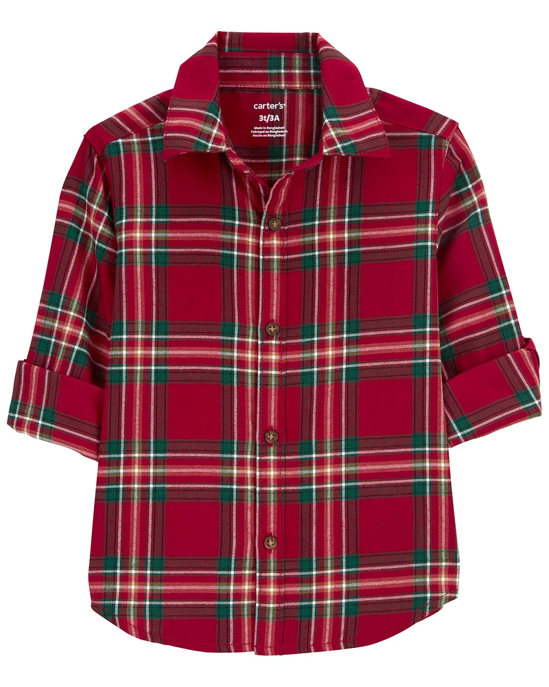 Toddler Plaid Twill Button-Down Shirt