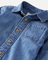 Baby Organic Cotton Chambray Button-Front Shirt