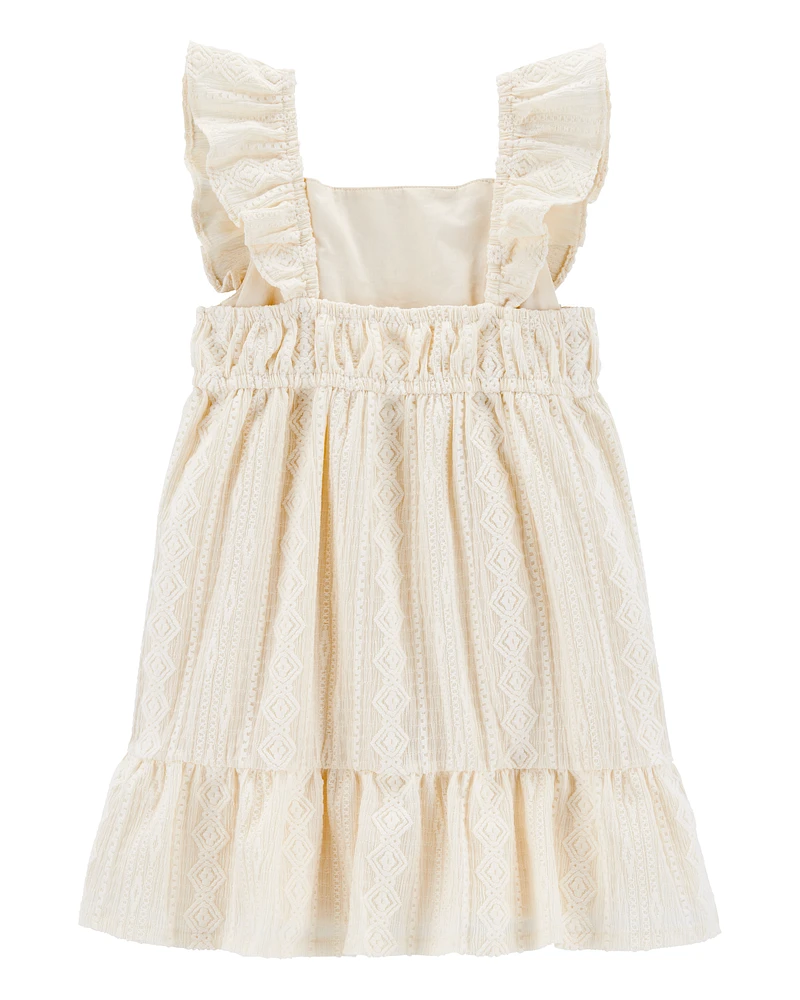 Toddler Crochet Flutter-Sleeve Dress