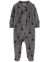 Heart 2-Way Zip Fleece Footie Sleep & Play