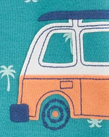 Baby Car Polka Dot Snug Fit Cotton Footie 1-Piece Pyjamas - Turquoise