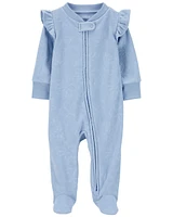 Floral Zip-Up Fleece Sleep & Play Pajamas