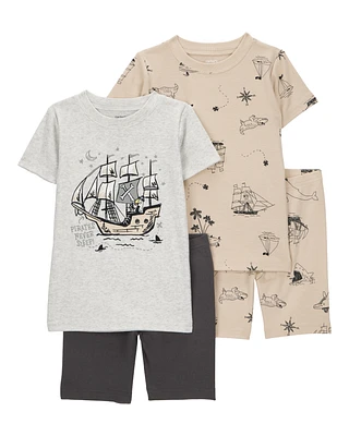 Toddler Pirate Print Snug Fit 4-Piece Pyjamas