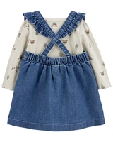 Baby 3-Piece Bodysuit & Denim Jumper Set