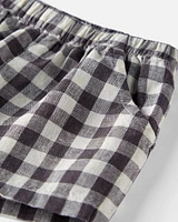 Baby Gingham Shorts Made With Linen