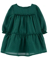 Baby Tiered Crepe Holiday Dress