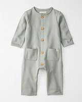 Baby Microfleece Jumpsuit Made with Organic Cotton Glacier Grey