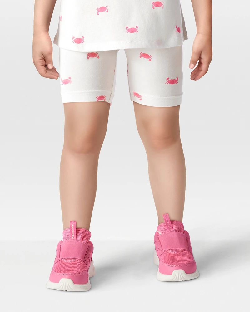 Toddler Crab Print Bike Shorts