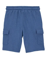 Kid Pull-On Knit Cargo Shorts - Blue