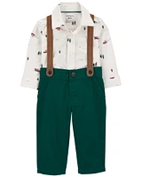 Baby 3-Piece Christmas Tree Bodysuit & Pants Set